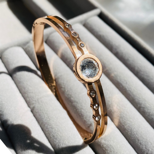 Rose Gold Bracelet with Stone