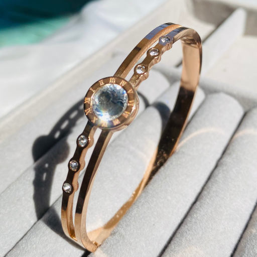 Rose Gold Bracelet with Stone