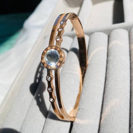 Rose Gold Bracelet with Stone