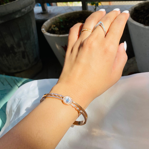 Rose Gold Bracelet with Stone