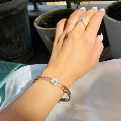 Rose Gold Bracelet with Stone
