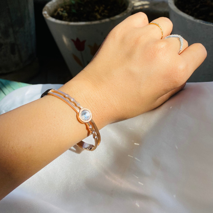 Rose Gold Bracelet with Stone