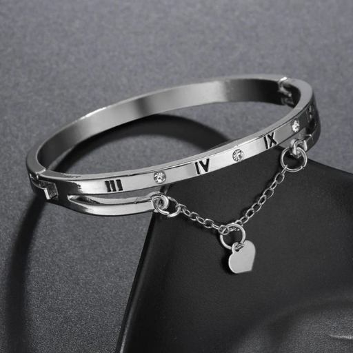 Roman Numerical Silver Bracelet
