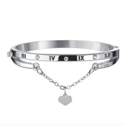 Roman Numerical Silver Bracelet