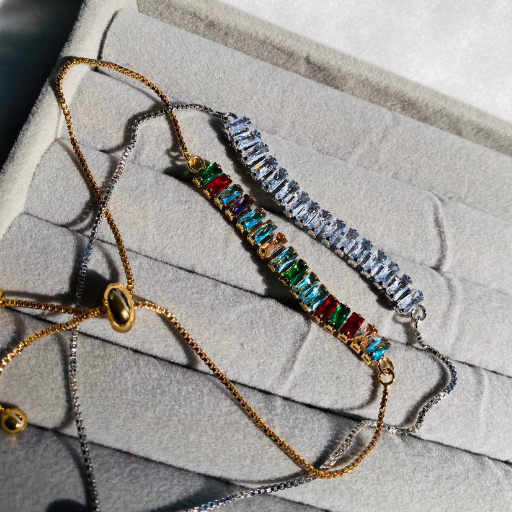 SIlver Tennis Adjustable Bracelet