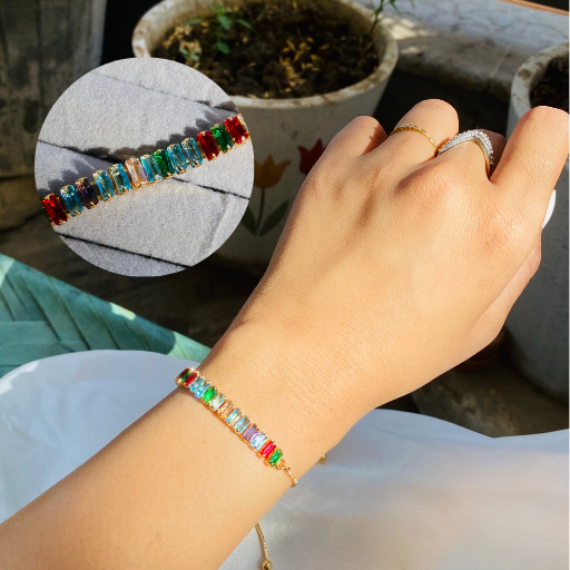 Multicolor Tennis Adjustable Bracelet
