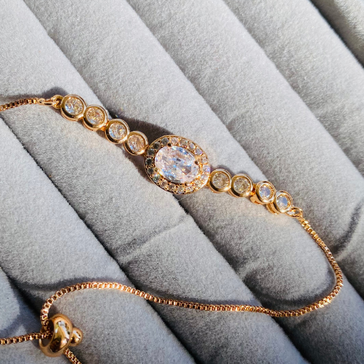Golden Oval AD studded Bracelet