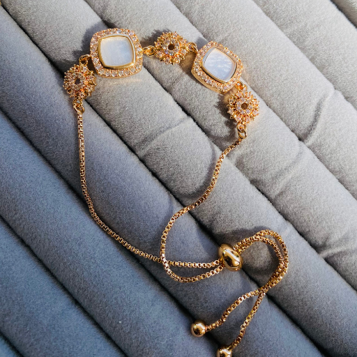 Gold AD Rectangle Adjustable Bracelet