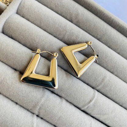Silver Bag Shaped Hoops