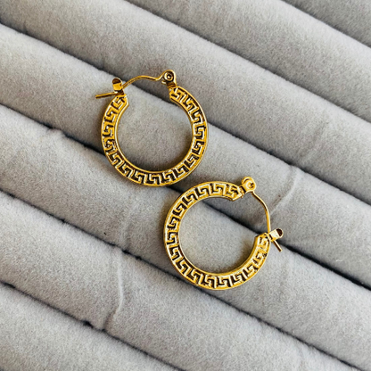 Golden Roman Styled Round Hoops