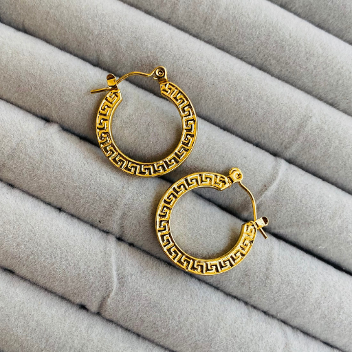 Golden Roman Styled Round Hoops