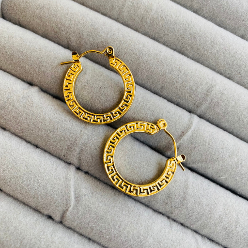 Golden Roman Styled Round Hoops