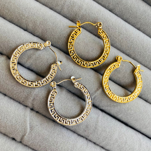Silver Roman Styled Round Hoops