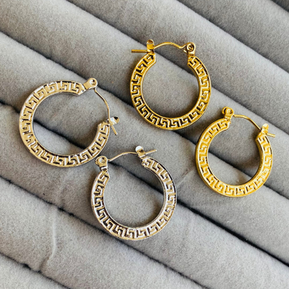 Silver Roman Styled Round Hoops
