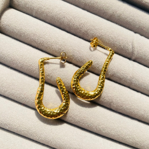 Golden Revolved Round Hoops
