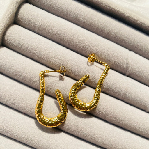 Golden Revolved Round Hoops