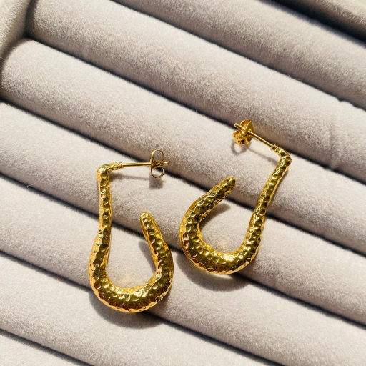 Golden Revolved Round Hoops