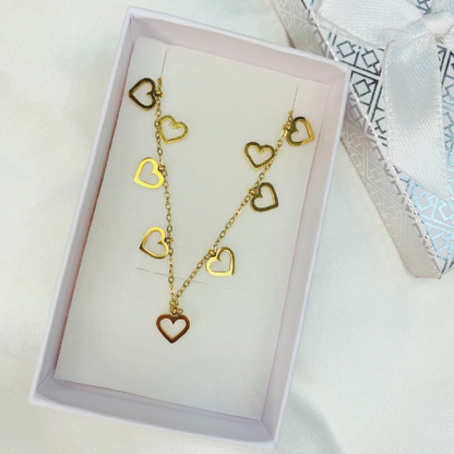 Minimal Heart Pendant Set