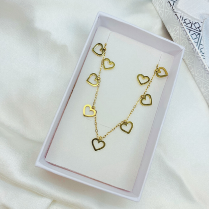 Minimal Heart Pendant Set