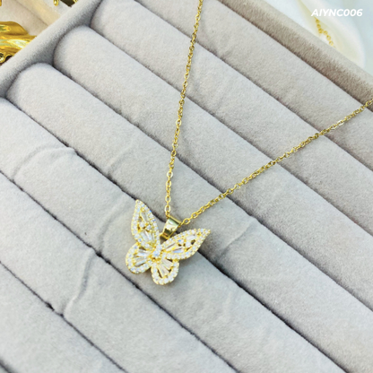 Golden AD Studded Butterfly
