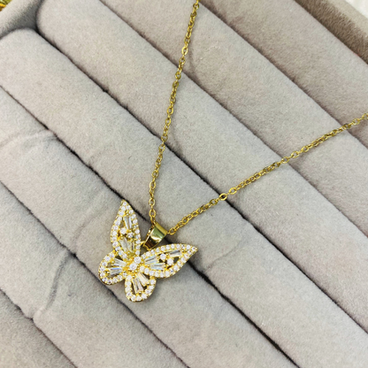 Golden AD Studded Butterfly