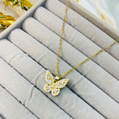 Golden AD Studded Butterfly