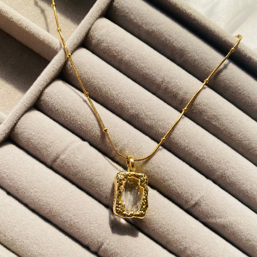 Golden Dangling Rose Pendant