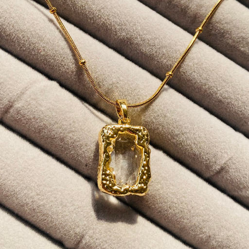 Golden Dangling Rose Pendant