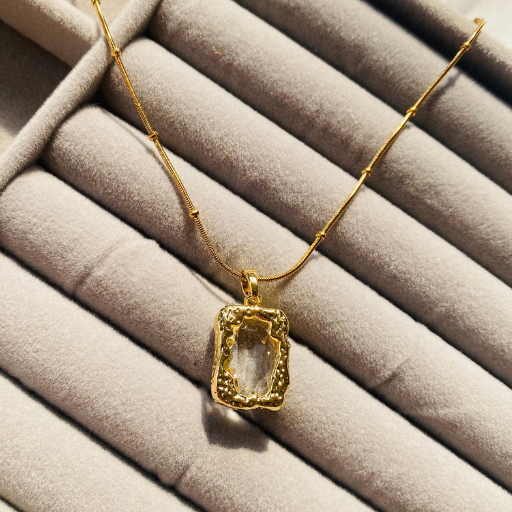 Golden Dangling Rose Pendant