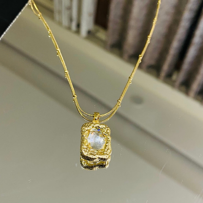 Golden Dangling Rose Pendant