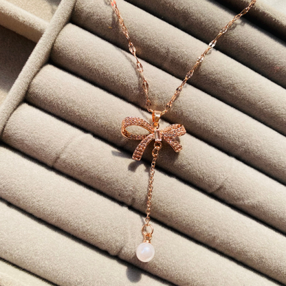 Pink Heart Stone Pendant with Wings