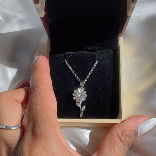 Silver Dandelion Spinning Pendant