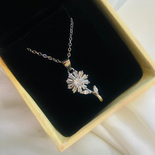 Silver Dandelion Spinning Pendant