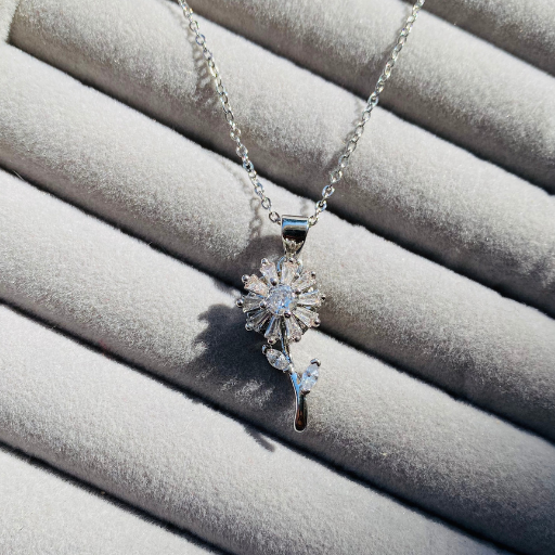 Silver Dandelion Spinning Pendant