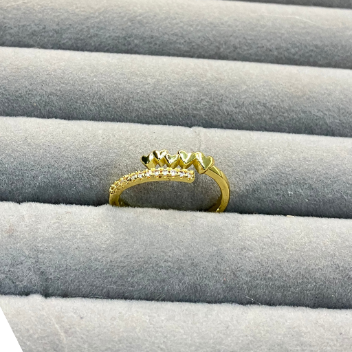 Tiny Heart & AD studded Ring