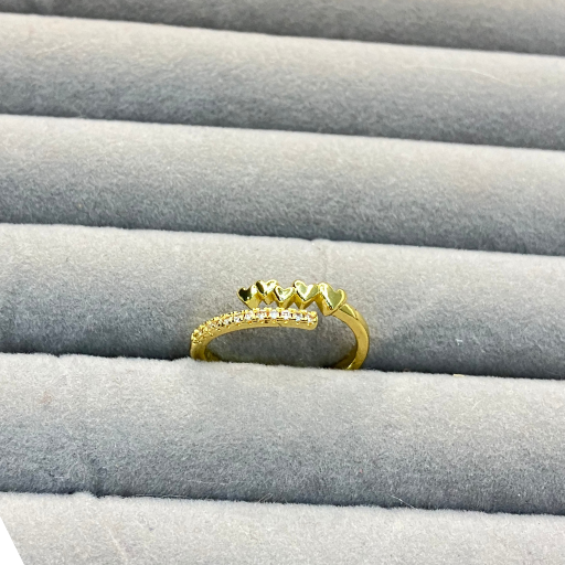 Tiny Heart & AD studded Ring