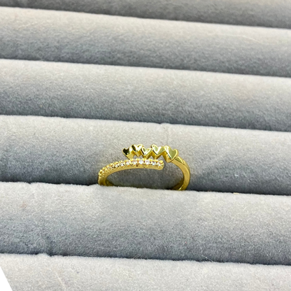 Tiny Heart & AD studded Ring