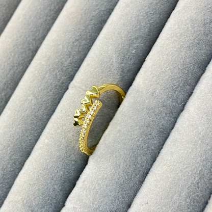 Tiny Heart & AD studded Ring