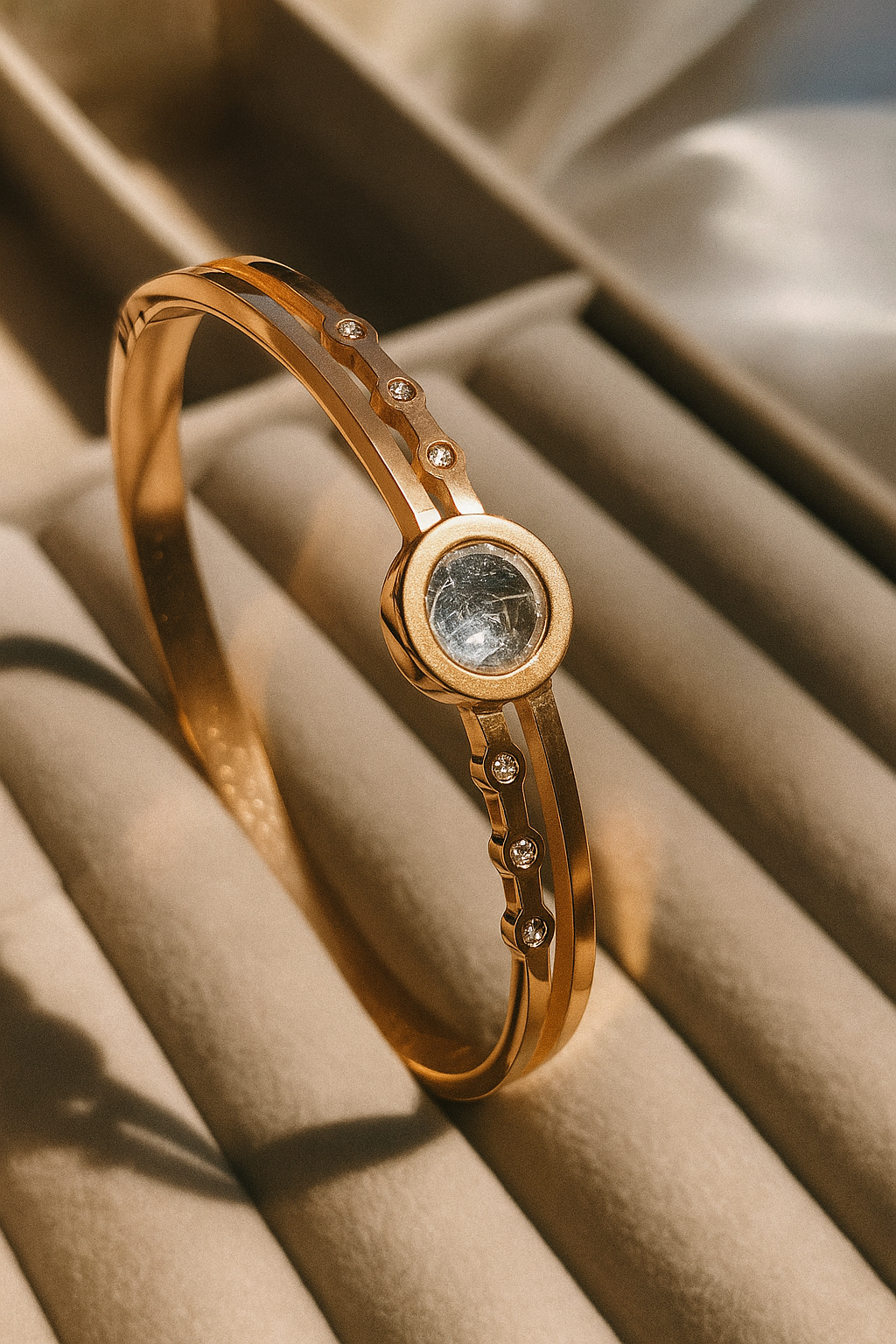 Rose Gold Bracelet with Stone