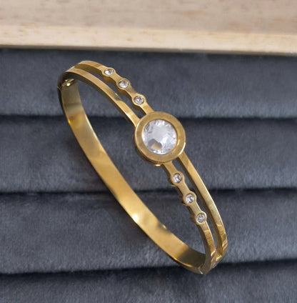 Rose Gold Bracelet with Stone